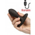 Omaggio Cuneo Anale da Passeggio in Puro Silicone Nero con Rilievi Ricaricabile USB 8 x 3 cm. - 11