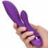 Vibratore rabbit Dual Lover in silicone viola ricaricabile USB 20,2 x 4,5 cm. - 0