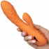 Vibratore rabbit Newport in silicone arancio ricaricabile USB 21,5 x 3,75 cm. - 1