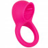 Anello fallico vibrante in silicone rosa con lingua stimola clitoride ricaricabile  USB 5 cm. - 0
