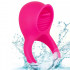 Anello fallico vibrante in silicone rosa con lingua stimola clitoride ricaricabile  USB 5 cm. - 4