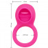 Anello fallico vibrante in silicone rosa con lingua stimola clitoride ricaricabile  USB 5 cm. - 5
