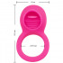 Anello fallico vibrante in silicone rosa con lingua stimola clitoride ricaricabile  USB 5 cm. - 5