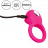 Anello fallico vibrante in silicone rosa con lingua stimola clitoride ricaricabile  USB 5 cm. - 6