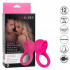 Anello fallico vibrante in silicone rosa con lingua stimola clitoride ricaricabile  USB 5 cm. - 7