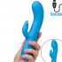 Vibratore Rabbit Gonfiabile in Silicone 21 x 4,5 cm. Azzurro Ricaricabile con USB - 0