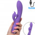 Vibratore Rabbit Gonfiabile in Silicone 21 x 3,8 cm. Viola Ricaricabile con USB - 0