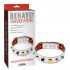 Collare in Ecopelle Bianco con Borchie in Metallo Colorate - 1