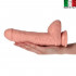 Achille - Fallo Ultra Realistico Made in Italy con Testicoli e Ventosa 24 x 5,1 cm. Color Carne  - 1