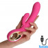 Vibratore Rabbit Rosa con Motore Doppio Ricaricabile USB in Silicone 24 x 3,6 cm. - 0