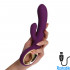 Vibratore Rabbit Viola con Motore Doppio Ricaricabile USB in Silicone 24 x 3,6 cm. - 0
