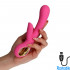 Vibratore Rabbit Rosa con Motore Doppio Ricaricabile USB in Silicone 18,8 x 3,2 cm. - 0