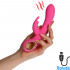 Vibratore Rabbit Riscaldante con Motore Doppio Ricaricabile USB in Silicone Rosa 19 x 3,3 cm. - 0