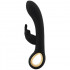 Vibratore Rabbit Riscaldante con Motore Doppio Ricaricabile USB in Silicone Nero 19 x 3,3 cm. - 1