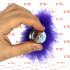 Cuneo Anale in Acciaio con Coda da Coniglio Viola 7 x 2,5 cm. - 2