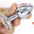 Cuneo Anale in Alluminio con Gemma a Forma di Cuore Tipo Diamante Bianco 6,1 x 2,7 cm. - 0