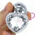 Cuneo Anale in Alluminio con Gemma a Forma di Cuore Tipo Diamante Bianco 6,1 x 2,7 cm. - 2