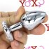 Cuneo Anale in Alluminio con Gemma a Forma di Cuore Tipo Diamante Bianco 6,1 x 2,7 cm. - 1