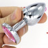 Cuneo Anale in Alluminio con Gemma a Forma di Cuore Tipo Diamante Rosa 6,1 x 2,7 cm. - 0