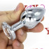 Cuneo Anale in Alluminio con Gemma a Forma di Cuore Tipo Diamante Bianco 8,2 x 3,4 cm. - 0