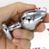 Cuneo Anale in Alluminio con Gemma a Forma di Cuore Tipo Diamante Bianco 8,2 x 3,4 cm. - 1