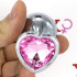 Cuneo Anale in Alluminio con Gemma a Forma di Cuore Tipo Diamante Rosa 8,2 x 3,4 cm. - 2