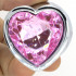 Cuneo Anale Large in Alluminio con Gemma a Forma di Cuore Tipo Diamante Rosa 9,4 x 4,1 cm. - 2