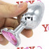 Cuneo Anale Large in Alluminio con Gemma a Forma di Cuore Tipo Diamante Rosa 9,4 x 4,1 cm. - 1