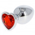 Cuneo Anale in Metallo con Gemma Rossa a Forma di Cuore 8 x 4,4 cm - 2