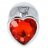 Cuneo Anale in Metallo con Gemma Rossa a Forma di Cuore 8 x 4,4 cm - 4