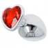 Cuneo Anale in Metallo con Gemma Rossa a Forma di Cuore 8 x 4,4 cm - 3