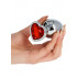 Cuneo Anale in Metallo con Gemma Rossa a Forma di Cuore 8 x 4,4 cm - 0