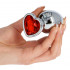 Cuneo Anale in Metallo con Gemma Rossa a Forma di Cuore 8 x 4,4 cm - 1