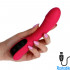 Vibratore in Puro Silicone Rosso Ricaricabile  USB 18 x 4 cm. - 0