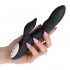 Vibratore Rabbit in Puro Silicone Nero Ricaricabile USB 21 x 3,5 cm. - 1