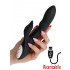 Vibratore Rabbit in Puro Silicone Nero Ricaricabile USB 21 x 3,5 cm. - 0