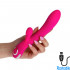 Vibratore Rabbit in Puro Silicone Rosa Ricaricabile USB 22,5 x 4 cm. - 0