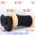 Masturbatore doppio a forma di vagina e ano in TPR nero e puro silicone - 5