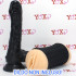 Masturbatore doppio a forma di vagina e ano in TPR nero e puro silicone - 4