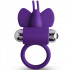 Anello Fallico Vibrante in Puro Silicone Viola con Farfalla - 3