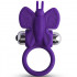 Anello Fallico Vibrante in Puro Silicone Viola con Farfalla - 4