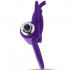 Anello Fallico Vibrante in Puro Silicone Viola con Farfalla - 5