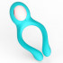 Vibratore per coppia in silicone turchese ricaricabile con USB con telecomando 13,5 x 4,5 cm. - 2