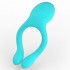 Vibratore per coppia in silicone turchese ricaricabile con USB con telecomando 13,5 x 4,5 cm. - 3