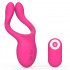 Vibratore per coppia in silicone rosa ricaricabile con USB con telecomando 13,6 x 4,5 cm. - 0