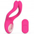 Vibratore per coppia in silicone rosa ricaricabile con USB con telecomando 13,6 x 4,5 cm. - 1
