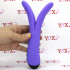 Vibratore in silicone color glicine a forma di V ricaricabile USB 20,9 x 3,5 cm. - 3