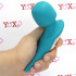 Massaggiatore impermeabile in silicone turchese ricaricabile USB 15,2 x 4,9 cm. - 0