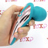 Massaggiatore impermeabile in silicone turchese ricaricabile USB 15,2 x 4,9 cm. - 1