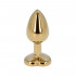 Cuneo Anale in Metallo con Gemma a Forma di Cuore Bianca 7 x 2,8 cm. Oro - 2